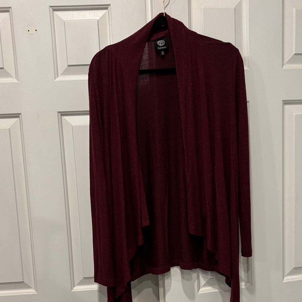 Bobeau Women's Burgundy Cardigan